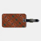 Turq & Coral Ikat Gepäckanhänger (Rückseite horizontal)