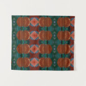 Turq & Coral Ikat Pouf Wandteppich (Vorderseite (Horizontal))