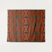 Turq & Coral Ikat Wandteppich (Vorderseite (Horizontal))