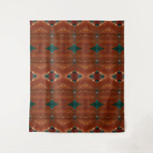 Turq & Coral Ikat Wandteppich
