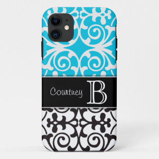 Turq/Schwarz-weißer grauer personalisierter iPhone Case-Mate iPhone Hülle