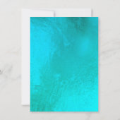 Turqoise Blue Ocean Makeup Glitzer Brautparty Einladung (Rückseite)