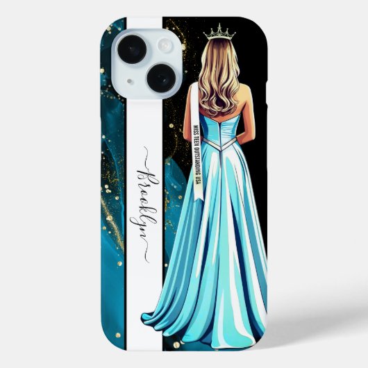 Turqoise Dreams Pageant Portrait Blonde Case-Mate iPhone Hülle (Rückseite)