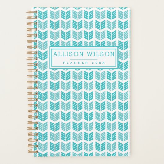 Turqoise Ethnic Aztec Arrows Pattern Planer (Vorderseite)