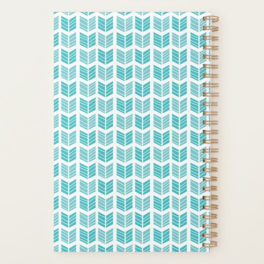 Turqoise Ethnic Aztec Arrows Pattern Planer (Rückseite)
