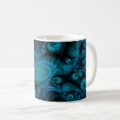 Turqoise Fraktal Tasse (VorderseiteRechts)