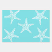 Turqoise Starfish Beach Summer Nautic Pattern Geschenkpapier Set (Vorderseite 3)