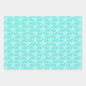 Turqoise Starfish Beach Summer Nautic Pattern Geschenkpapier Set (Vorderseite)
