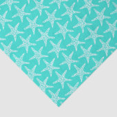 Turqoise Starfish Beach Summer Nautic Pattern Seidenpapier (Ausschnitt)