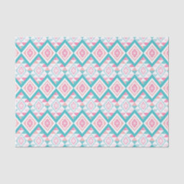 Turqoise und Pink Boho Aztec Muster Seidenpapier