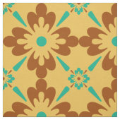 Turqouise Brown and Yellow Spanish Tile Muster Stoff (Muster)