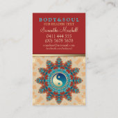 Turqouise Earth YinYang New Age Business Cards Visitenkarte (Rückseite)