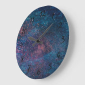 Turqouise Galaxy Paint Glitzern Große Wanduhr (Winkel)