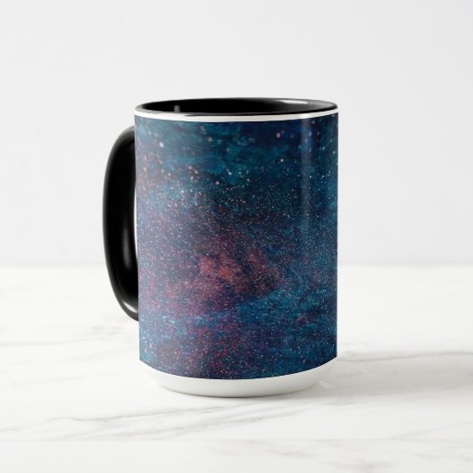 Turqouise Galaxy Paint Glitzern Tasse (Vorderseite Links)