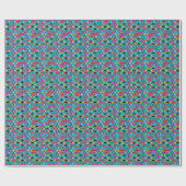Turqouise und rosa Cube-Muster Geschenkpapier (Flach)