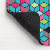 Turqouise und rosa Cube-Muster Mousepad (Ecke)