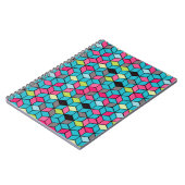 Turqouise und rosa Cube-Muster Notizblock (Linke Seite)
