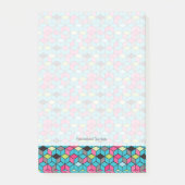 Turqouise und rosa Cube-Muster Post-it Klebezettel (Vorderseite)