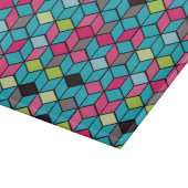 Turqouise und rosa Cube-Muster Schneidebrett (Ecke)