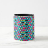 Turqouise und rosa Cube-Muster Tasse (Zentrum)