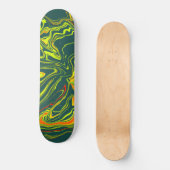 Turquesa oscuro con amarillo skateboard (Vorderseite)