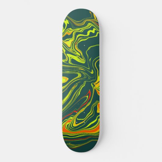 Turquesa oscuro con amarillo skateboard (Vorderseite)
