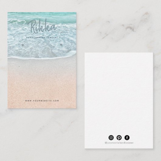 Turquioise Ocean Earring Display Business Card Visitenkarte (Vorne/Hinten)