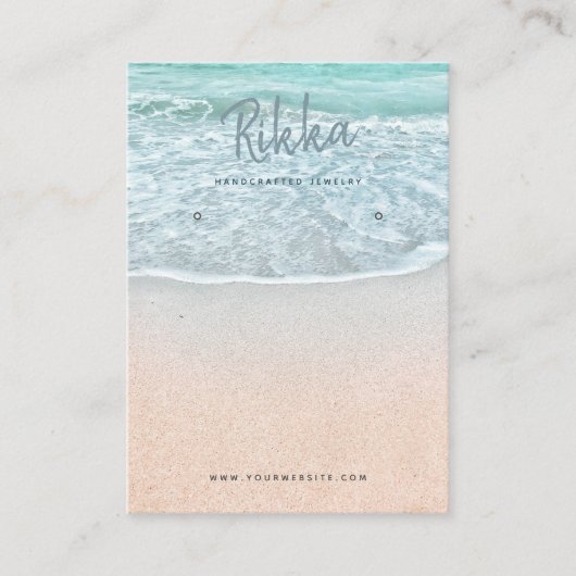 Turquioise Ocean Earring Display QR Business Card Visitenkarte (Vorderseite)