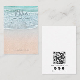 Turquioise Ocean Earring Display QR Business Card Visitenkarte