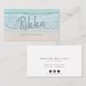 Turquioise Ocean Sandy Beach Handmade Schmuck Visitenkarte (Vorne/Hinten)