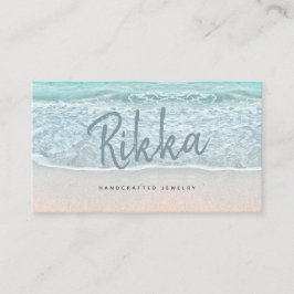 Turquioise Ocean Sandy Beach Handmade Schmuck Visitenkarte