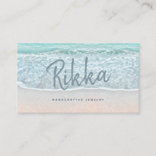 Turquioise Ocean Sandy Beach Handmade Schmuck Visitenkarte