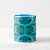 Turquiose Aqua Design auf zwei Tasse (Mittel)