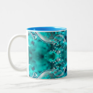 Turquiose Aqua Design auf zwei Tasse
