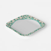 Turquiose mit Weiß Pappteller (Gewinkelt)