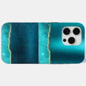 Turquiose Sparkle Cool Gold Design Case (Rückseite (Horizontal))