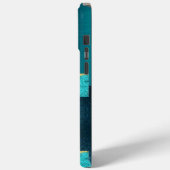 Turquiose Sparkle Cool Gold Design Case (Rückseite / Links)