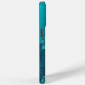 Turquiose Sparkle Cool Gold Design Case (Rückseite / Rechts)