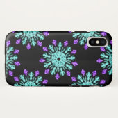 Turquiose und lila neonale Blume Case-Mate iPhone Hülle (Rückseite (Horizontal))