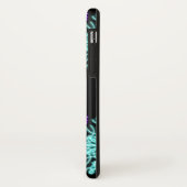 Turquiose und lila neonale Blume Case-Mate iPhone Hülle (Hinten/Links)