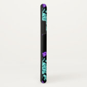 Turquiose und lila neonale Blume Case-Mate iPhone Hülle (Hinten/Rechts)