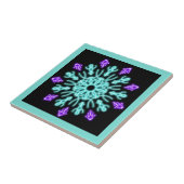 Turquiose und lila neonale Blume Fliese (Seite)