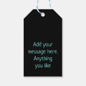 Turquiose und lila neonale Blume Geschenkanhänger (Rückseite)