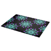 Turquiose und lila neonale Blume Schneidebrett (Ecke)