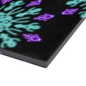 Turquiose und lila neonale Blume Schneidebrett (Ecke)