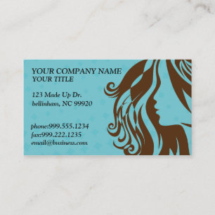 Turquise and Brown Salon Business Card Visitenkarte
