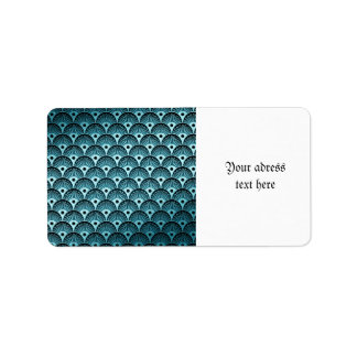 Turquise,Art Deko,Vintag,schön,Muster,niedlich,b Adressaufkleber