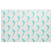 Turquise blauer springender Delphin mit Stoff (Fat Quarter (45,7 x 55,9 cm))