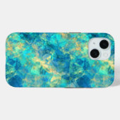 Turquise Crumpled Textur Case-Mate iPhone Hülle (Rückseite (Horizontal))