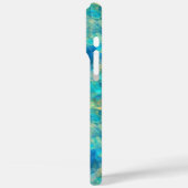 Turquise Crumpled Textur Case-Mate iPhone Hülle (Rückseite / Links)